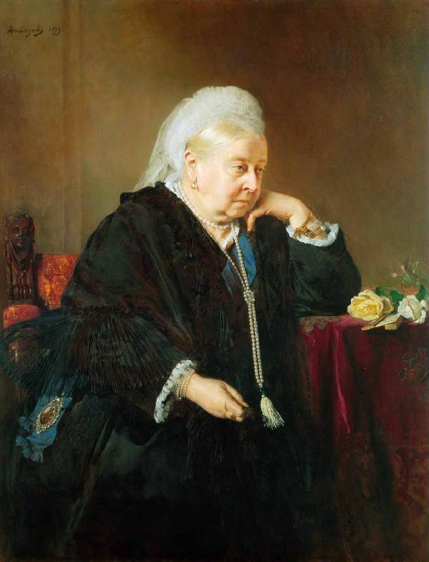 Heinrich von Angeli Portrait of Queen Victoria as widow oil painting image